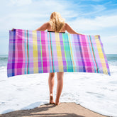 Galactic Spectrum Bath Towel with a vibrant, space-themed design for a cosmic bathroom decor.